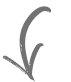 Gray curved arrow pointing down-right
