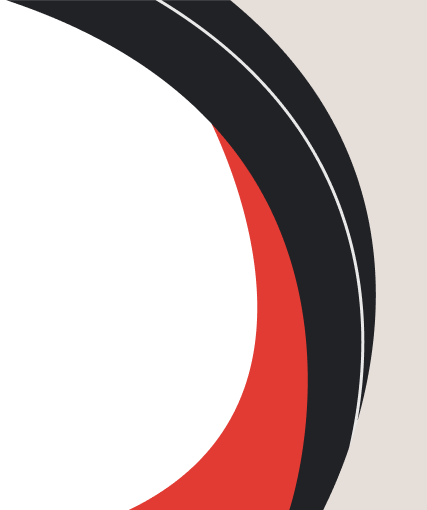 Abstract black and red circular geometric shapes